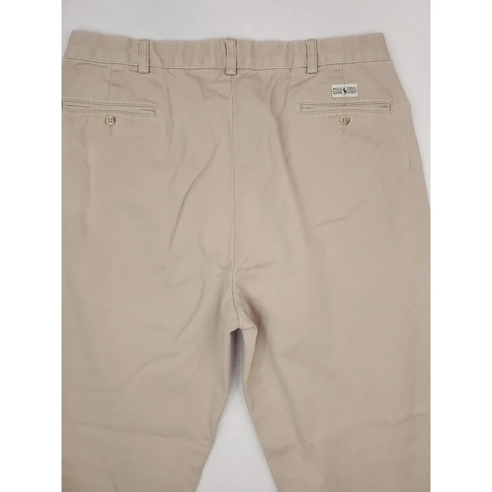 Vintage Polo Ralph Lauren Andrew Pants Mens 38x34 Beige Classic Pleated Chino
